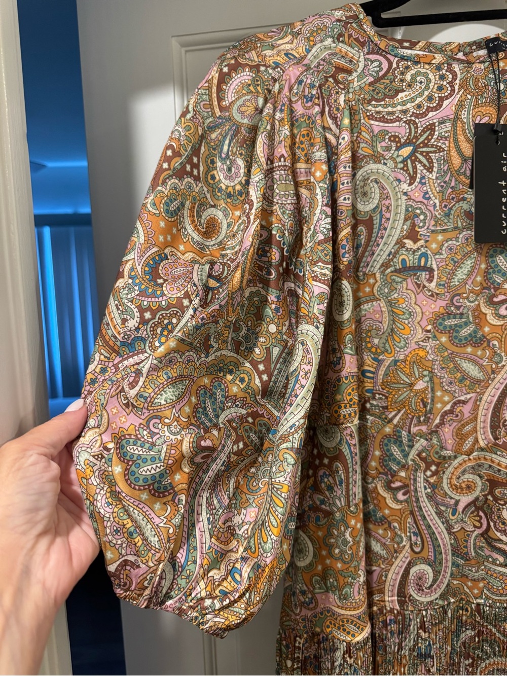 Current Air Paisley Midi Dress in Pink, Brown & Green Accents - Picture 4 of 9